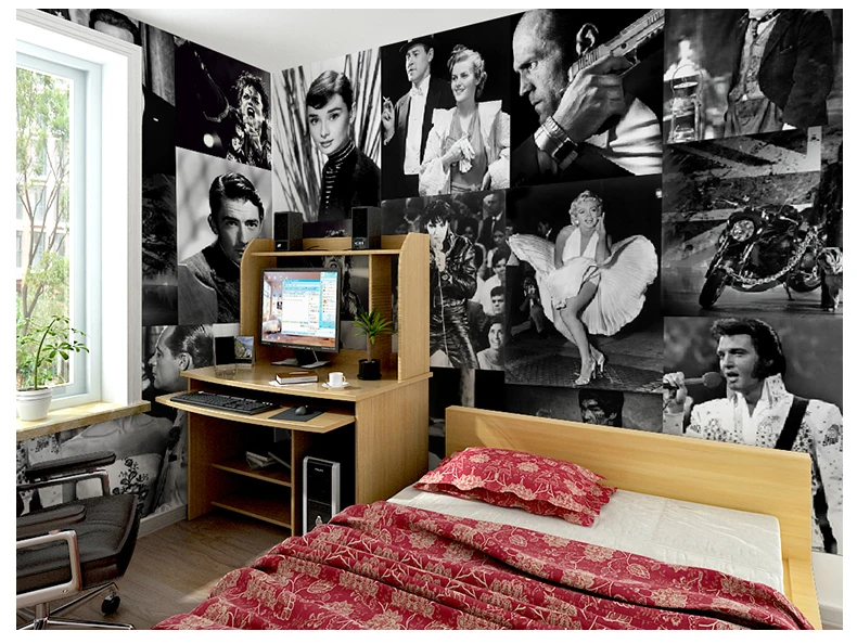 

Peopel Photo Mural 3D Wallpapers for Living Room Bedroom Oil Painting Non Woven Wall Art Decor 3d wallpapers wall