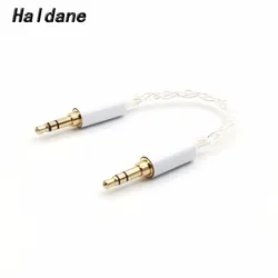 Darmowa wysyłka Haldane 10cm posrebrzane 3.5mm męski na 3.5mm mężczyzna Stereo Audio kabel Audio Hifi samochód AUX drutu kabel skoku