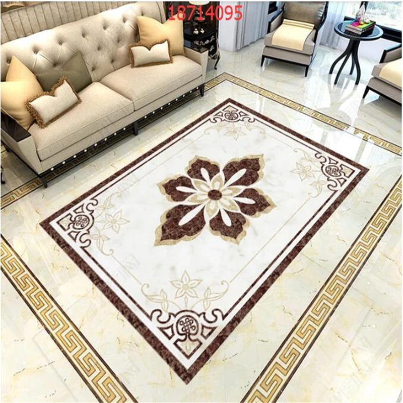 

beibehang Custom size European marble water knife parquet tile self-adhesive floor stickers PVC material floor painting behang