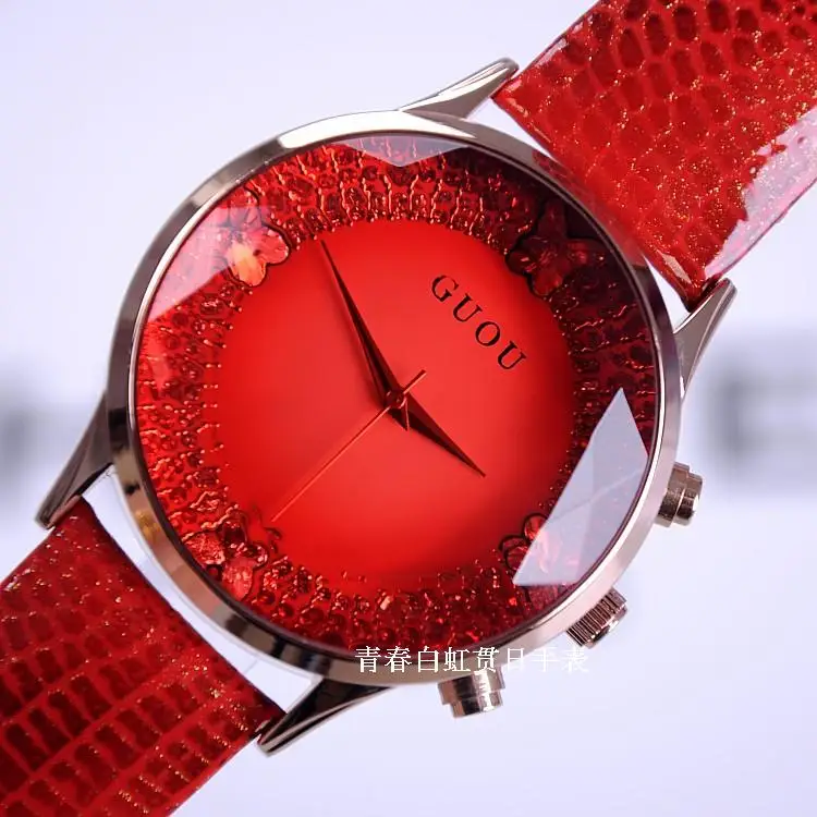 2016 Summer Women Rhinestone Watches Lady Luxury Wristwatches Genuine Leather Quartz Watch Women Bracelet Watches Wristwatch