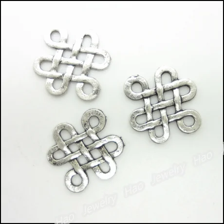 

180pcs Vintage Charms Chinese knot Pendant Tibetan silver Zinc Alloy Fit Bracelet Necklace DIY Metal Jewelry Findings