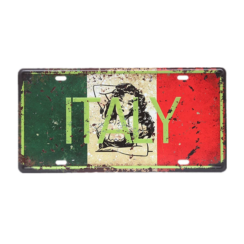Vintage Metal Plate for Home Decoration, Mexico, Italy, France, Car, Country Tin Sign, Bar, Art Wall Decor, USA Plaque, 30x15cm