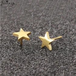 Jisensp Brincos Star Earrings Punk Stud Earring Black Earings Stainless Steel Earrings for Women Statement Jewelry Wholesale
