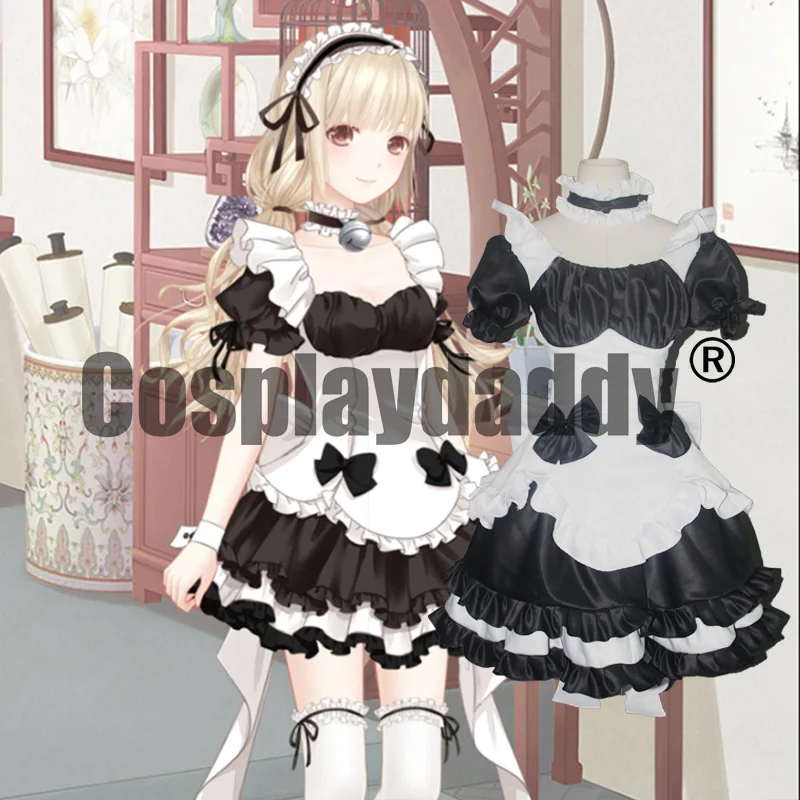 

Miracle Nikki Black Maid Lolita Dress Set Cosplay Costume
