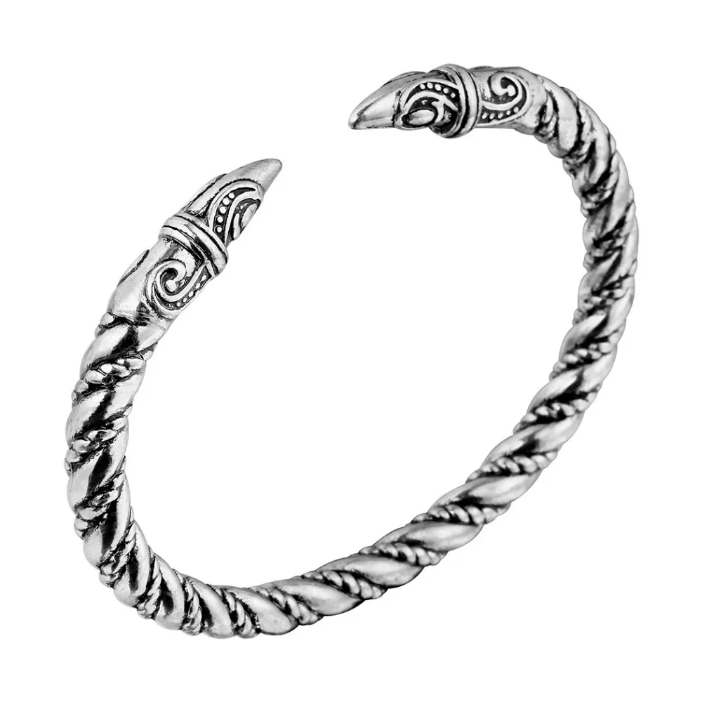 Retro Cuff Wolf Raven Dragon Snake Head Viking Bracelet Men Vikingos Jewelry Brazalete Vikingo Bangels Women Accessories