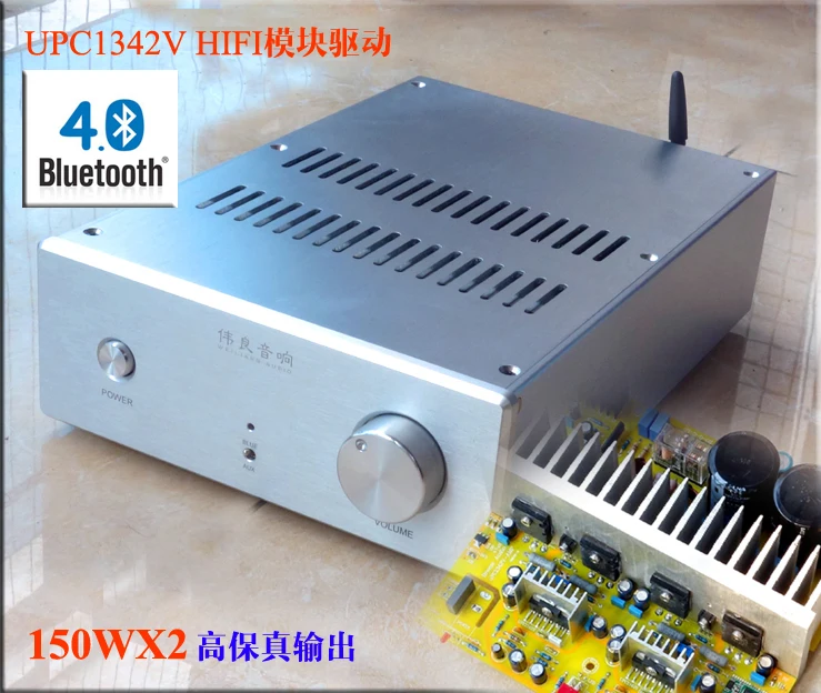 UPC1342V With 5200/1943 high power output tube 150W+150W dual channel HiFi power amplifier Bluetooth 4.0 amplifier