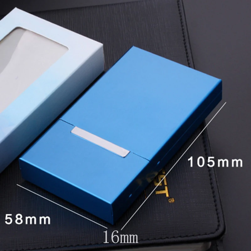 Fashion Ultra Thin Pipes Creative Personality Cigaret Case Slim Metal Clamshell Cigarette Box Aluminum Gift Box Cigarette Holder