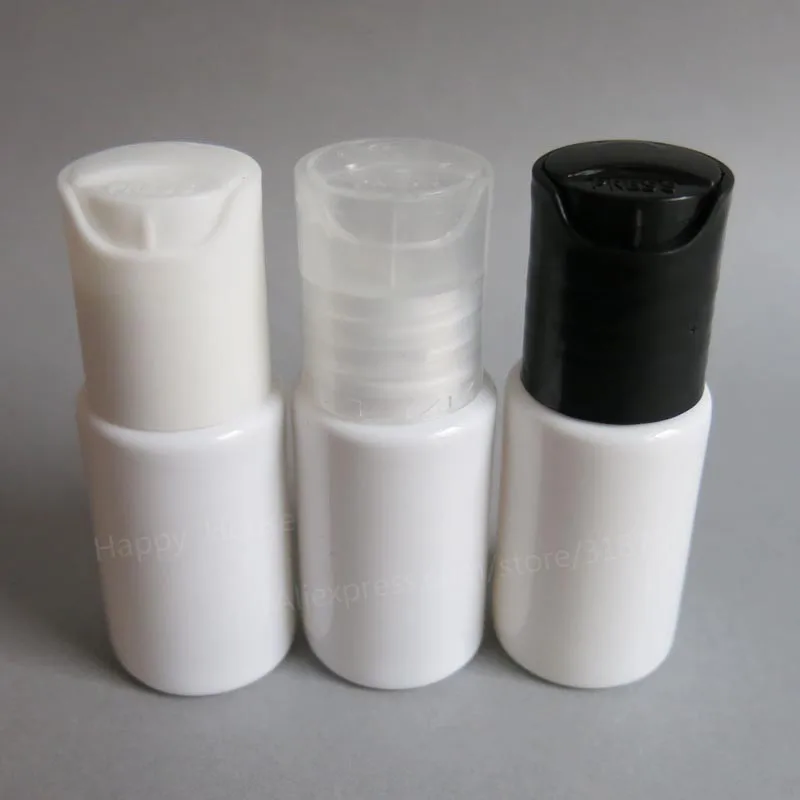 

100 x 10ml Refillable Portable PET White Plastic Press Cap Bottles 10cc Empty Lotion Cosmetic Container