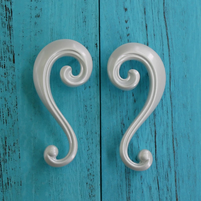 

2 Pairs (4PCS) Cabinet Door Handles White Kitchen Cupboard Wardrobe Dresser Drawer Pull Knobs