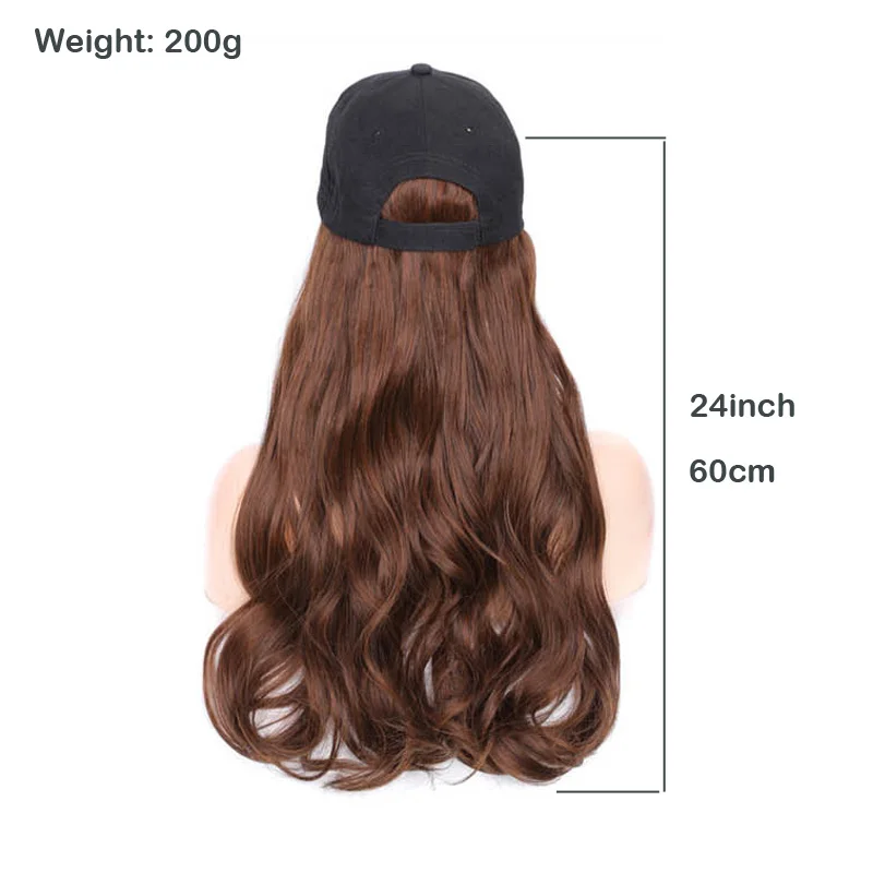 jeedou Synthetic Hair Wig With Baseball Cap Yaki Curly & Natural Wave Black Brown Mix Color Women Girl's Wigs Hairpieces