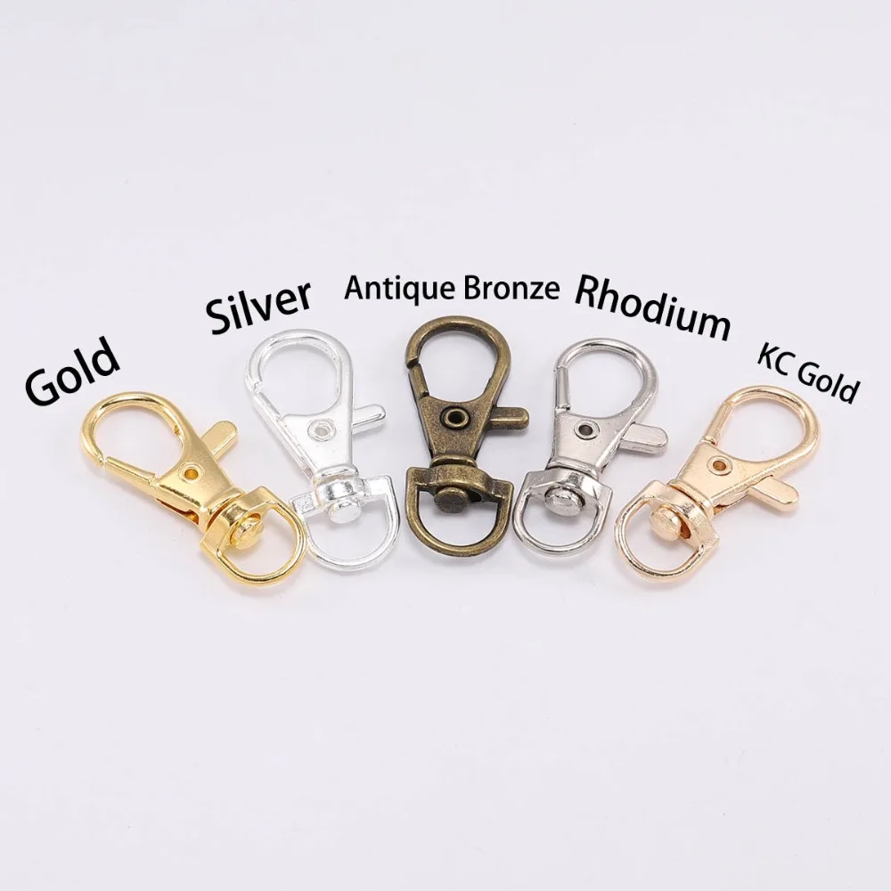 10pcs/lot Split Key Ring Swivel Lobster Clasp Connector For Bag Belt Dog Chains DIY Jewelry Making Findings