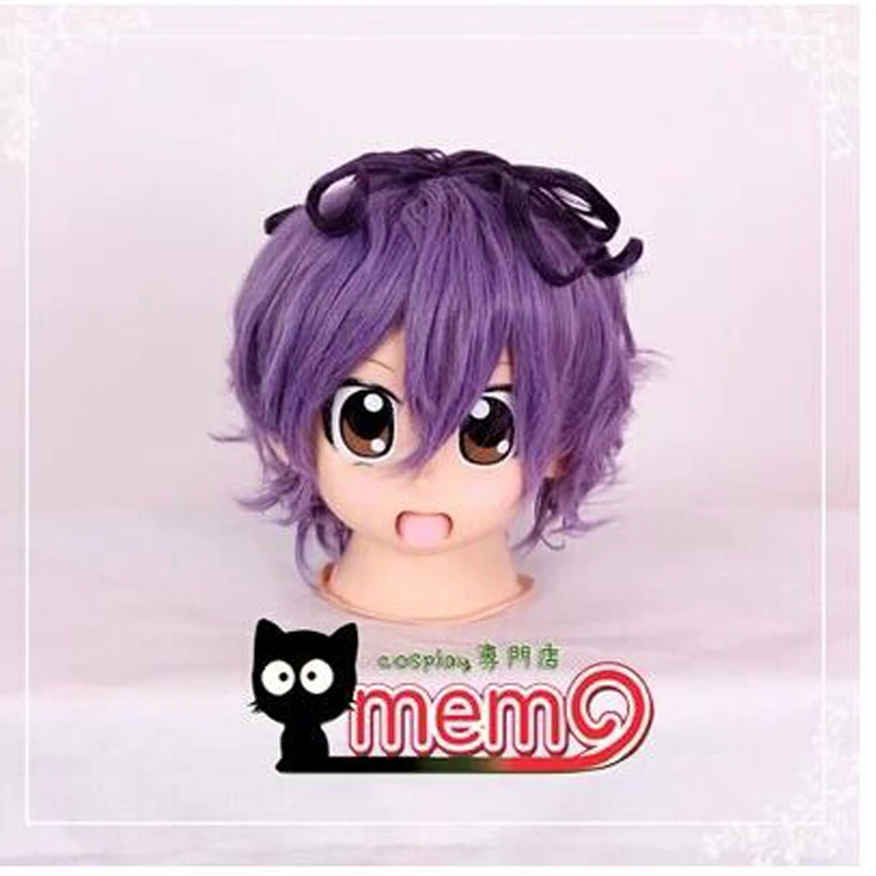 New ib garry purple high temperature wire cos short cosplay parrucca anime + cappuccio parrucca