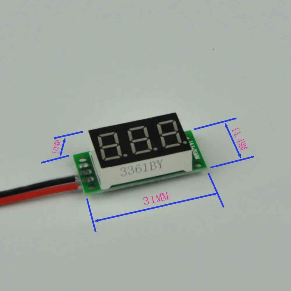 GWUNW BY336V DC 10V 30V 50V 100V 200V 500V 3 bit 0.36inch digital voltmeter  Panel Meter   Voltage Tester