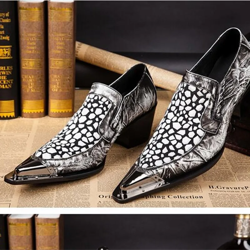 Balck white zapatos alligator shoes for men mens high heels metallic oxfords men dress shoes luxury brand zapatillas hombre