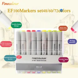 Finecolour EF100 240 Colors Alcohol Based Ink Double Headed Sketch Art Markers With Box