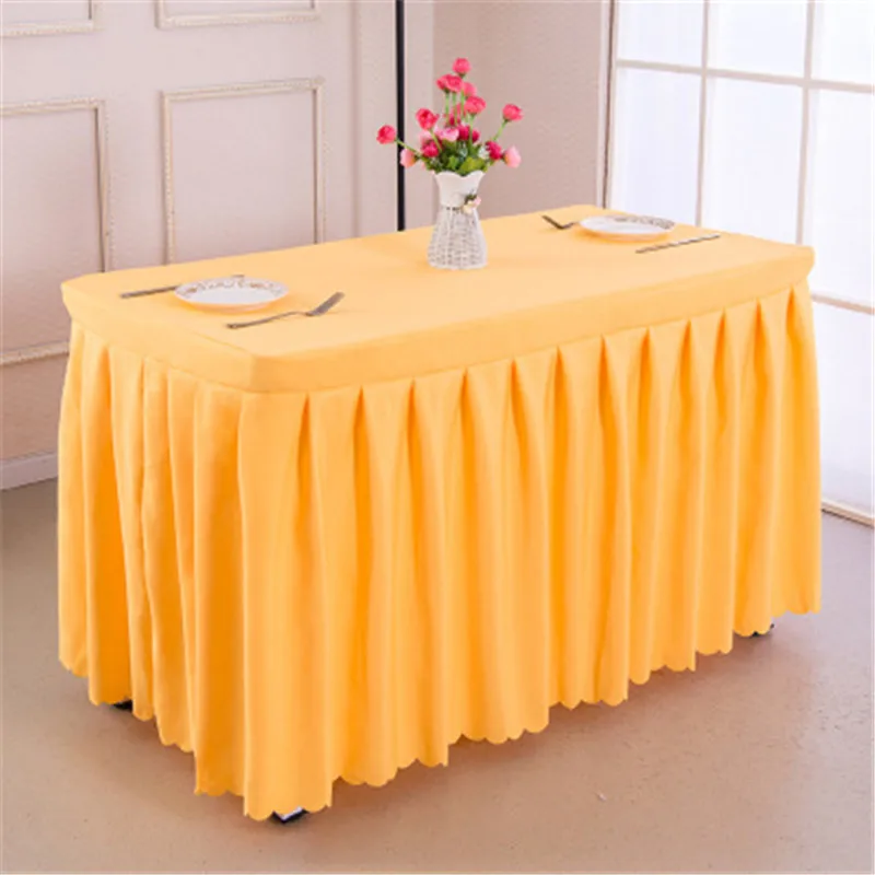 

6 FT. polyester one piece table skirt table cover table cloth for wedding reception home hotel party banquet decoration