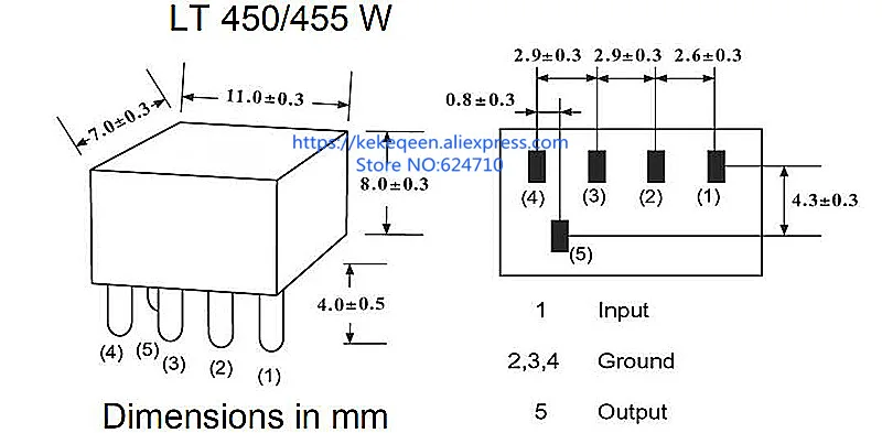 10 Stück LT455EW LT455E CF455E CF455EW 455E 1+4 5Pin DIP-5 455KHz Keramikfilter für Kommunikationssignalrelais – Detail 2