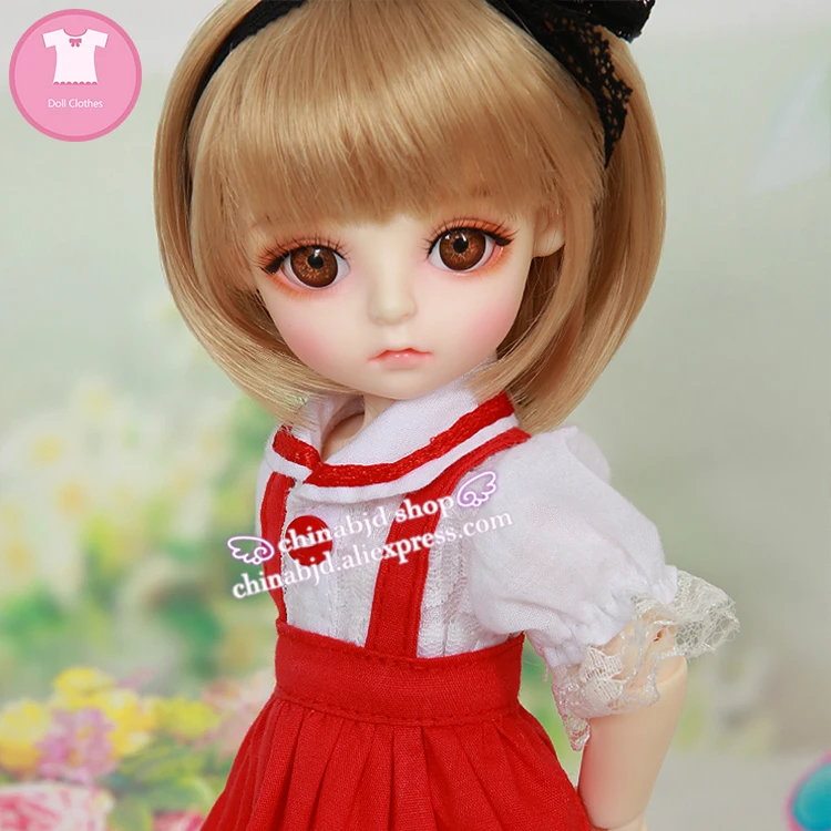 BJD SD Doll Clothes 1/6 Shirt Suspender Skirt Cuteno Institute Style For LCC YF6-183 Dolls Accessories