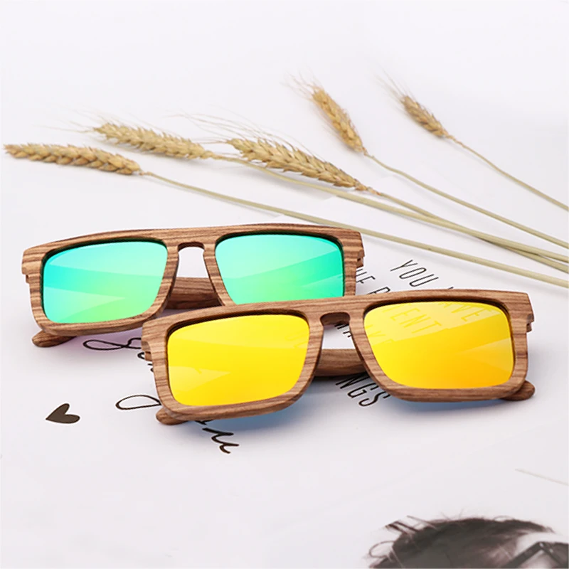 

New Zebra Wood Polarizing UV400 Sunglasses Simple Square Sunglasses for Men and Women Vintage Fashion Frame Glasses TAC Lens