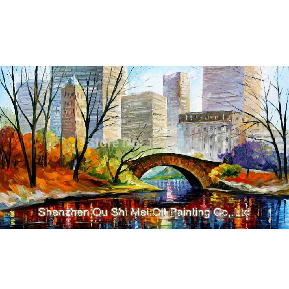 

Professional Manufacturer Best Quality Hand Paint Landscape Oil Painting New York Central Park Scenry for Home Wall Decoration