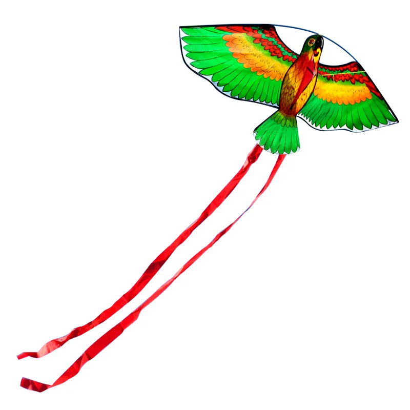 Wholesale Price 100Pcs/Lot 110cm/43inches Parrot Kite/ Animal Kites With Handle & Line