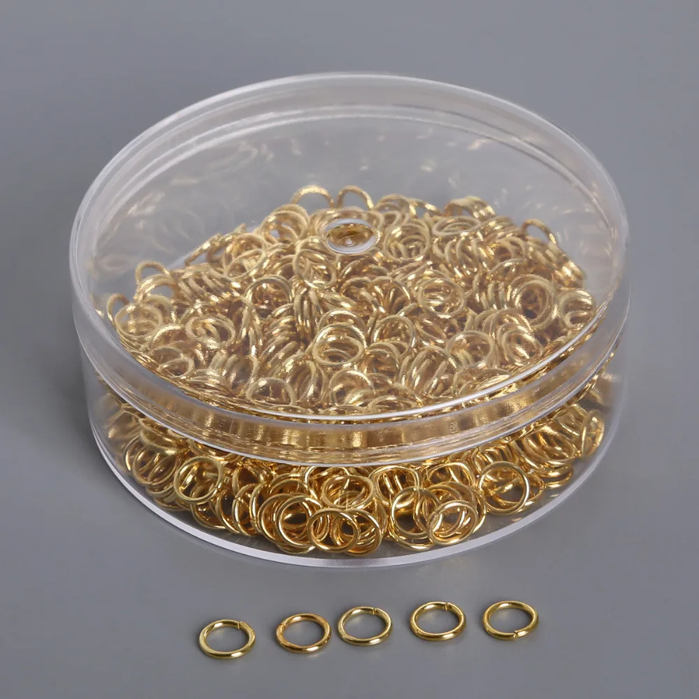 400pcs/box 0.8*6mm Metal Jump Rings Rhodium/Gold/Bronze Color Split Rings Connectors For Jewelry Making DIY Accessory