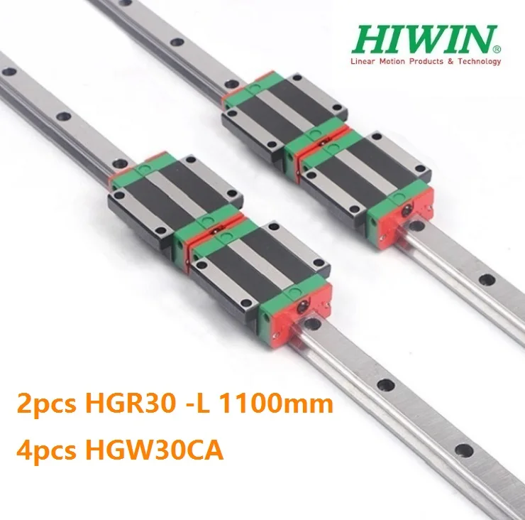 

2pcs origial Hiwin rail HGR30 -L 1100mm linear guide + 4pcs HGW30CA HGW30CC flange carriage blocks for cnc router