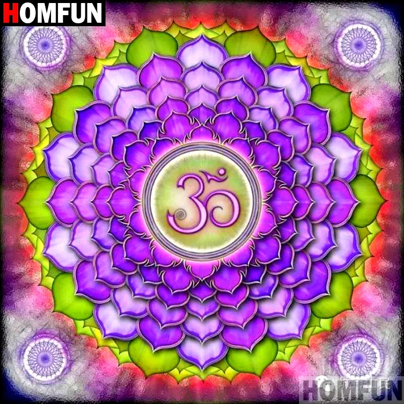 

Homfun Full Square/Round Drill 5D DIY Diamond Painting "Mandala flower" 3D Embroidery Cross Stitch Home Decor Gift A10674