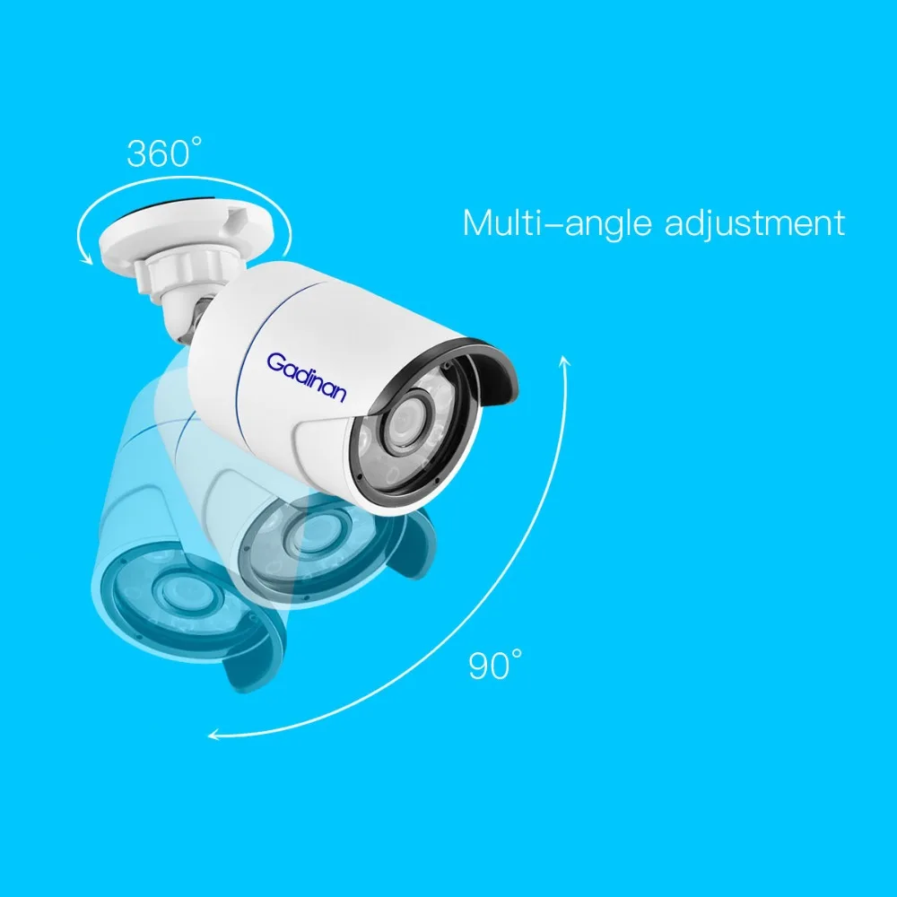 Gadinan-屋外弾丸監視カメラ,ヒューマノイド検出,p2p cctvセキュリティ,オーディオマイク,48v poe,5mp ipカメラ