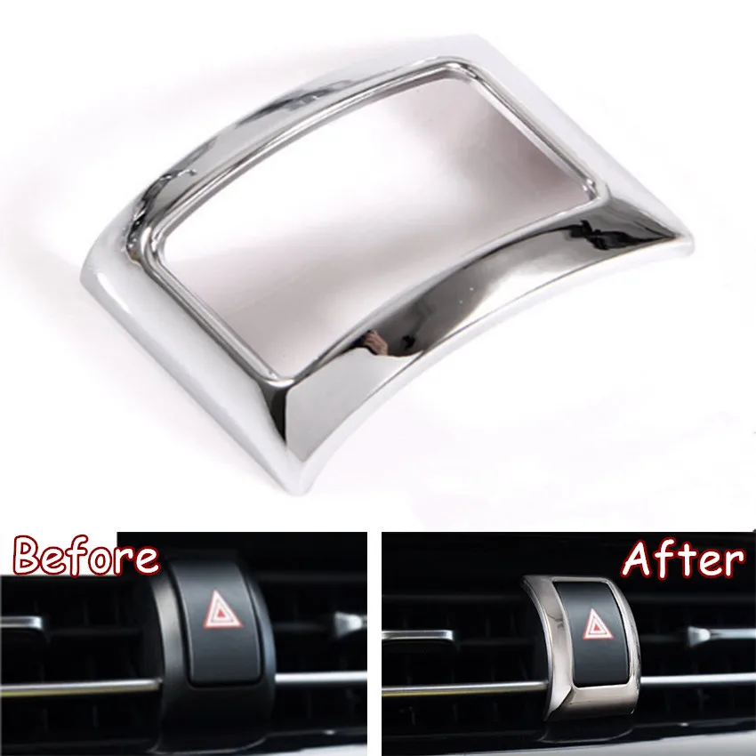 

YAQUICKA For Toyota CHR C-HR 2017 2018 Car Emergency Light Switch Frame Trim Styling Chrome ABS Car Accessories