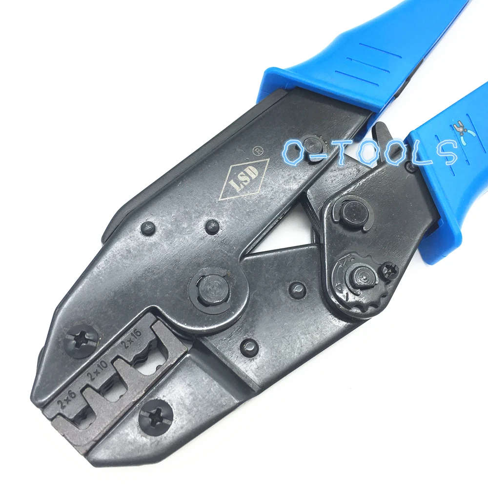 Double ferrules crimping plier hand ratchet crimping tool for twin cord end sleeves 2*6-16mm2 LS-2*616EF