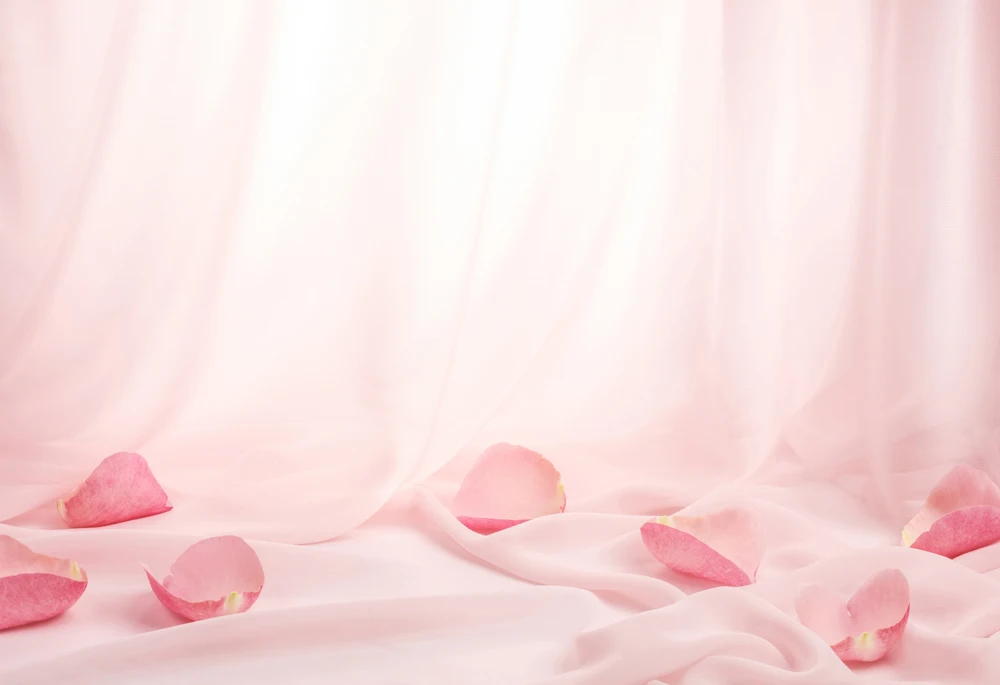 BEIPOTO Pink petals on curtain photography backdrops photo background newborn baby picture photo booth props photocall studio