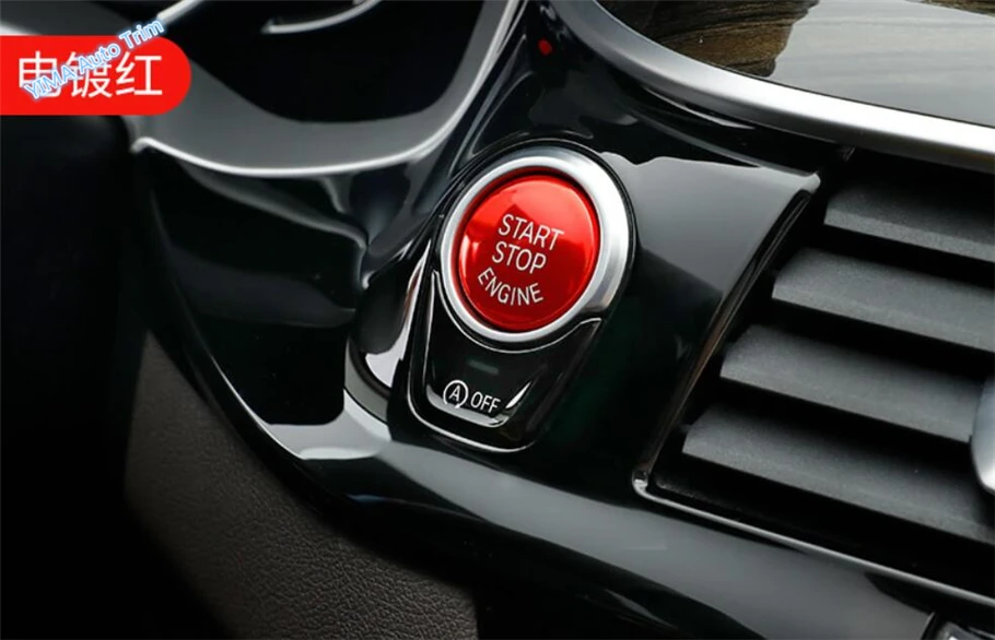 

Lapetus Auto Styling Engine Start Stop Push Button Key Hole Switch Ring Cover Trim ABS Fit For BMW X1 / X2 / X3 / X5 Colorful