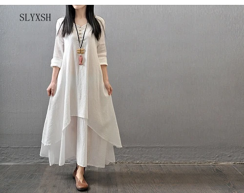 2024 maternity clothing solid color fluid long-sleeve dress long design Pregnant Women Dress