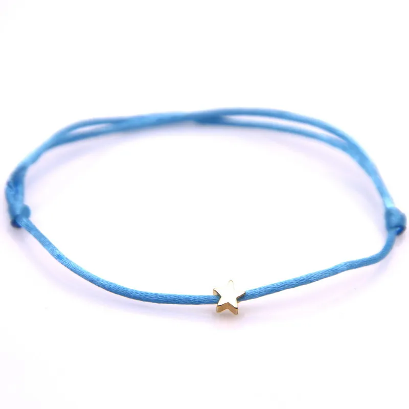 Lucky Silver-plated Golden Star Red String Bracelet For Women Men Kids Adjustable Rope Braided Bracelet Mom Daughter Couple Male