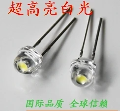 5mm LED  Transparent  Super bright  White   light-emitting diode 100pcs/LOT  (The hat shaped)