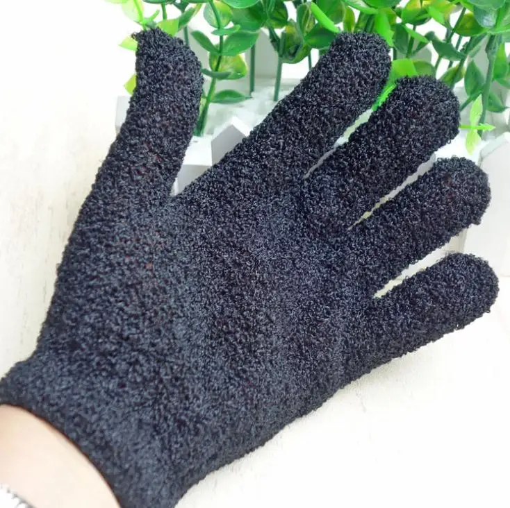 

Free Shipping 300/lot Exfoliating Black Spa Bath Gloves Nylon Brush Scrub Shower Gloves Scrubber SN527