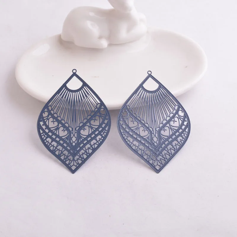 30pcs AB3892 39*59mm Large fan-shaped Filigree Charms Big Statement Earrings  Charms Earrings Accessories Pendants Connectors