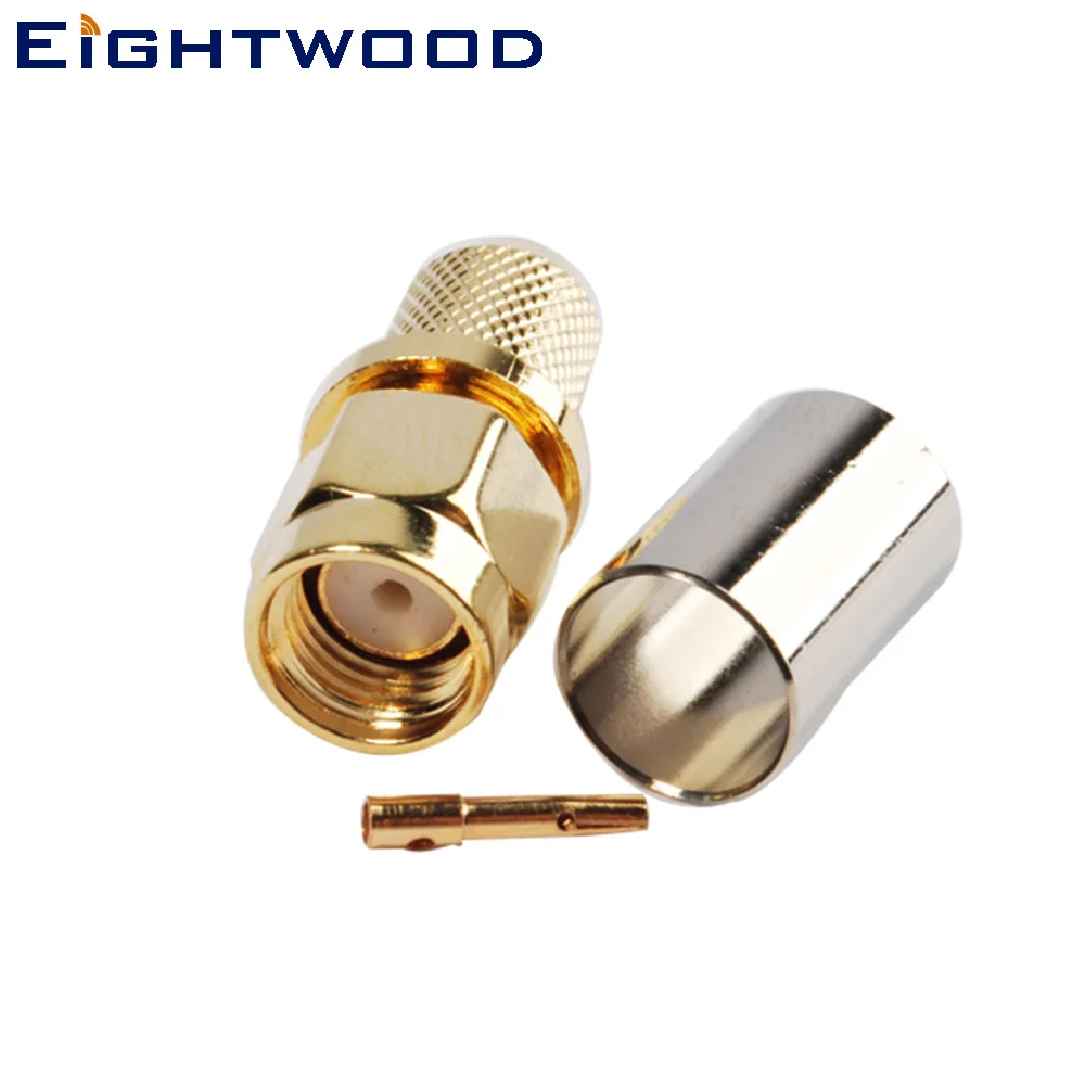 

Eightwood RP-SMA Connector Plug Female Socket RF Coaxial Straight Crimp RG6 Coaxial Cable for Antenna Telecom Base Station 5PCS