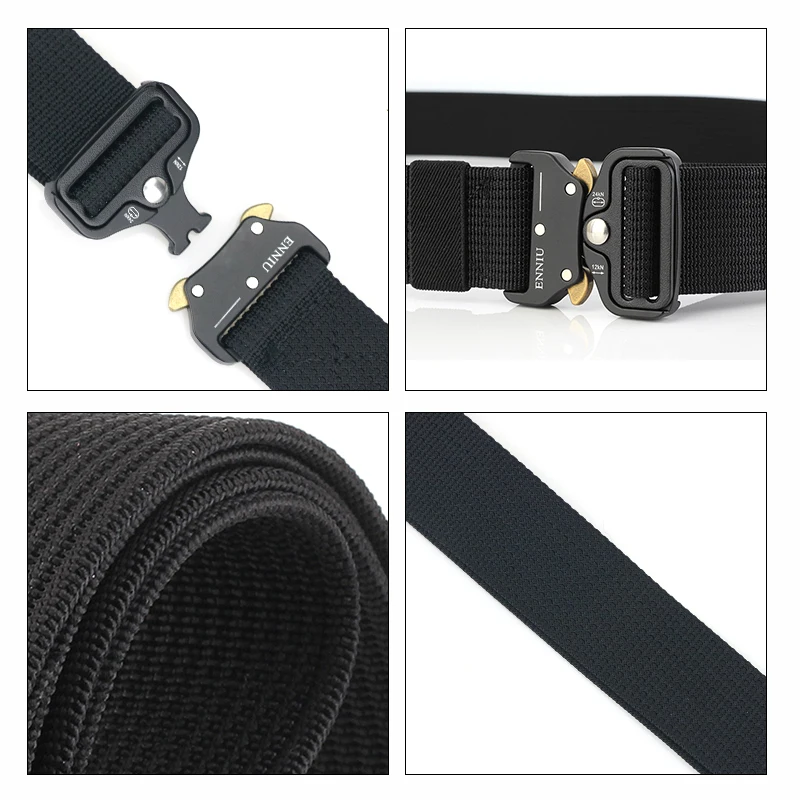 Maikun Nylon Belts for Men Metal Buckle Belt Male Military Tactical Male Belt Men 3.7CM