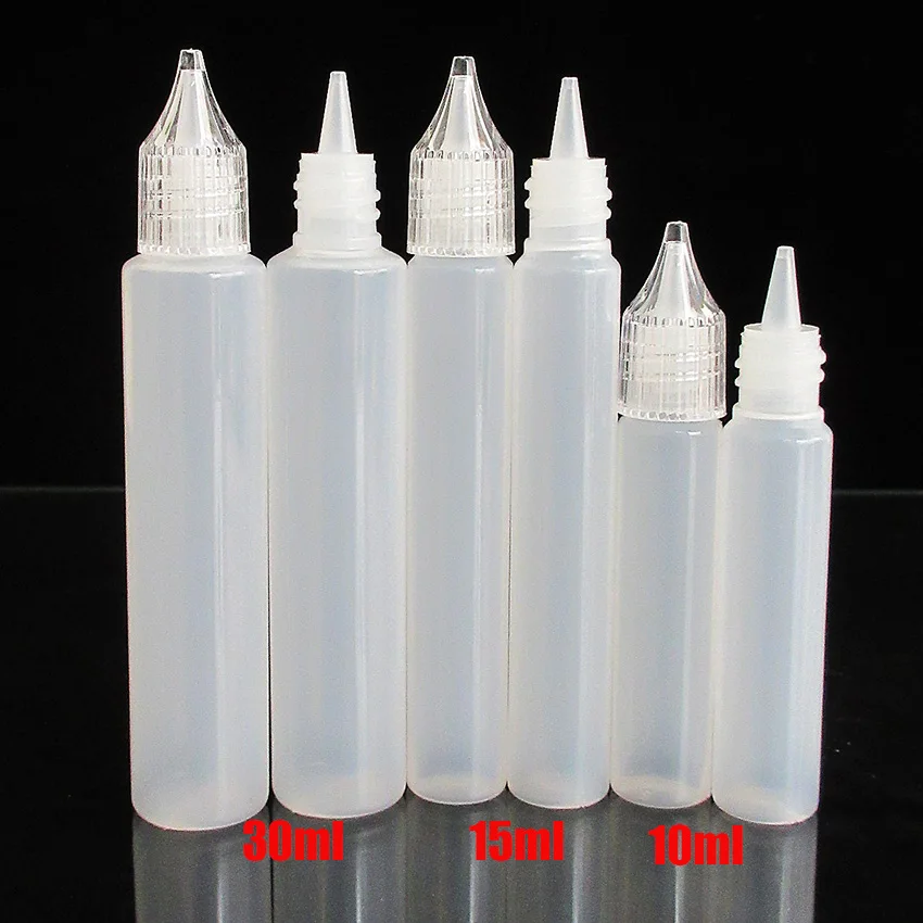 25pcs PE Squeeze Dropper Bottle 10ML 15ML 30ML Pen shape Unicorn E Liquid Bottle,Screw cap,E Juice Bottle,vape oil Bottle long