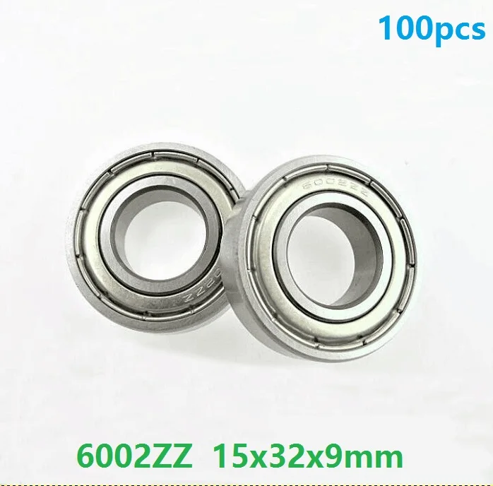 100pcs/lot 6002ZZ 6002Z 6002 ZZ Z 15*32*9mm double shielded Deep Groove Ball bearing 15x32x9mm