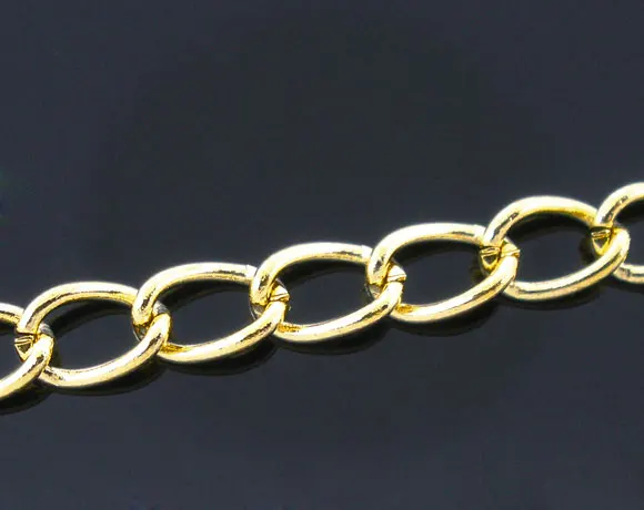 DoreenBeads 10M Gold color Curb Chains Findings 5.5x3.5mm (B05731), yiwu