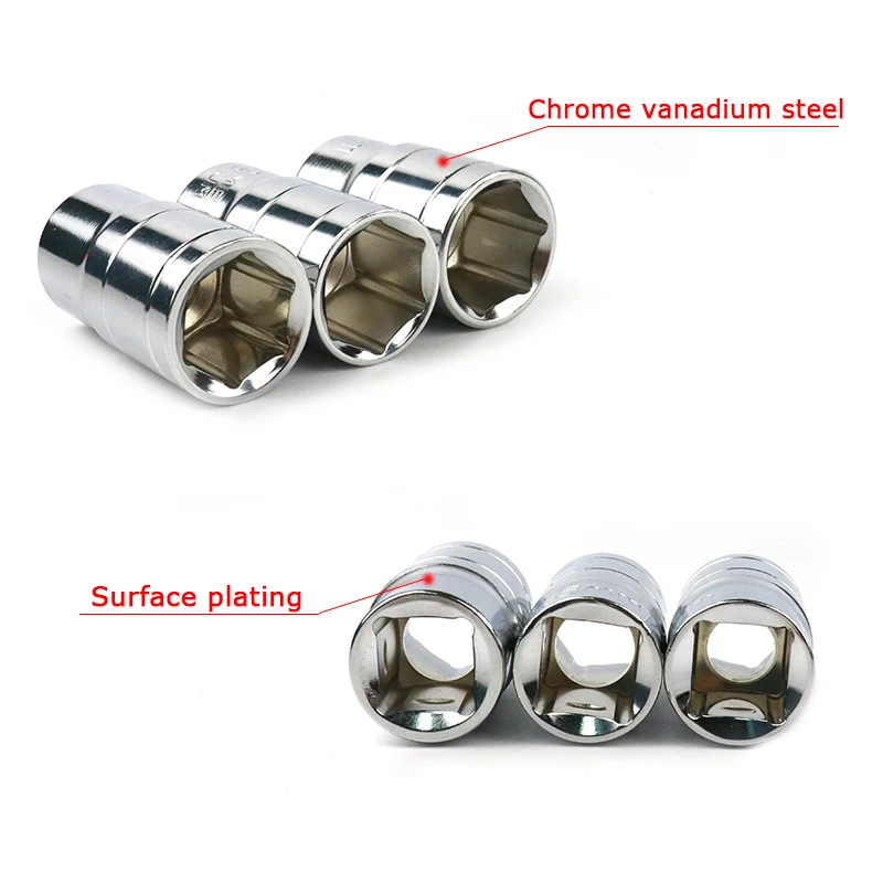 6pcs Socket Set 8-13mm Hex Socket Drive Set 1/2" Universal Impact Socket Adapter For Auto Car Repair Tool Accessories