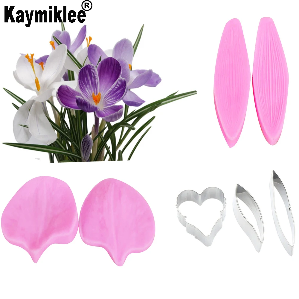 7PCS Orchid Petal Veiners Silicone Molds Fondant Sugarcraft Gumpaste Clay Water Paper Cake Decorating Tools CS190