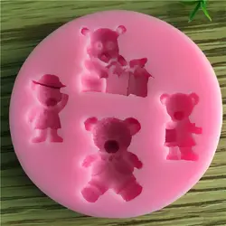 3D Silicone Bear Shaped Baking Mold Fondant Cake Tool Chocolate Candy Cookies Pastry Soap Moulds D033