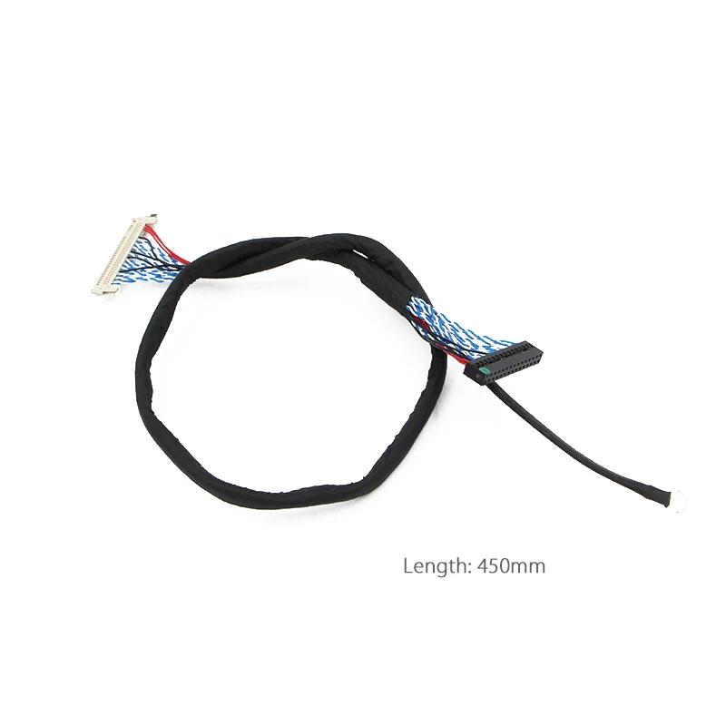 250mm/450mm with hooks LVDS Cable FIX-30P-D8 FIX 30Pins D8 Double 2ch 8bit 1.0mm Pitch for 17-21 LCD Display Panel Controller