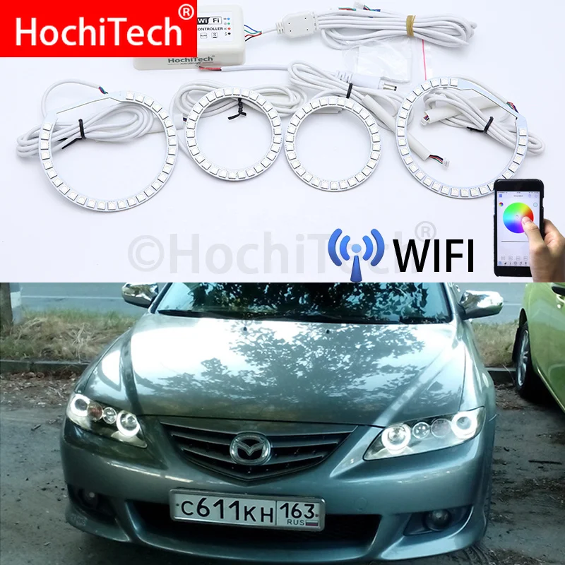 

Wifi Wireless RGB Multi-Color LED Angel Eye Halo Rings Day Light DRL for Mazda6 Mazda 6 Mazdaspeed6 2002 2003 2004 2005-2008