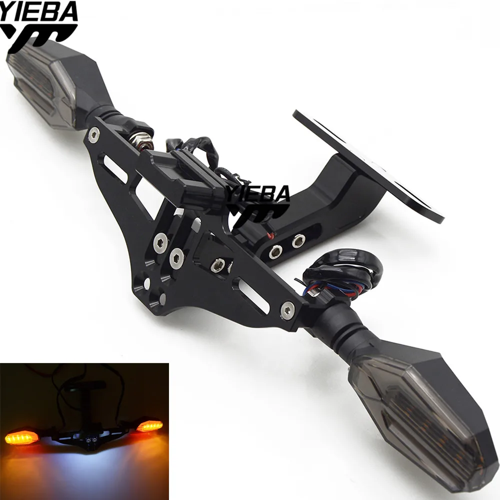

Universal Motorcycle License Plate Bracket Holder LED Turn Light FOR MV Rivale 800 F4 RR/F4 RC BRutale 675 DRagsteR 800/RR Z650