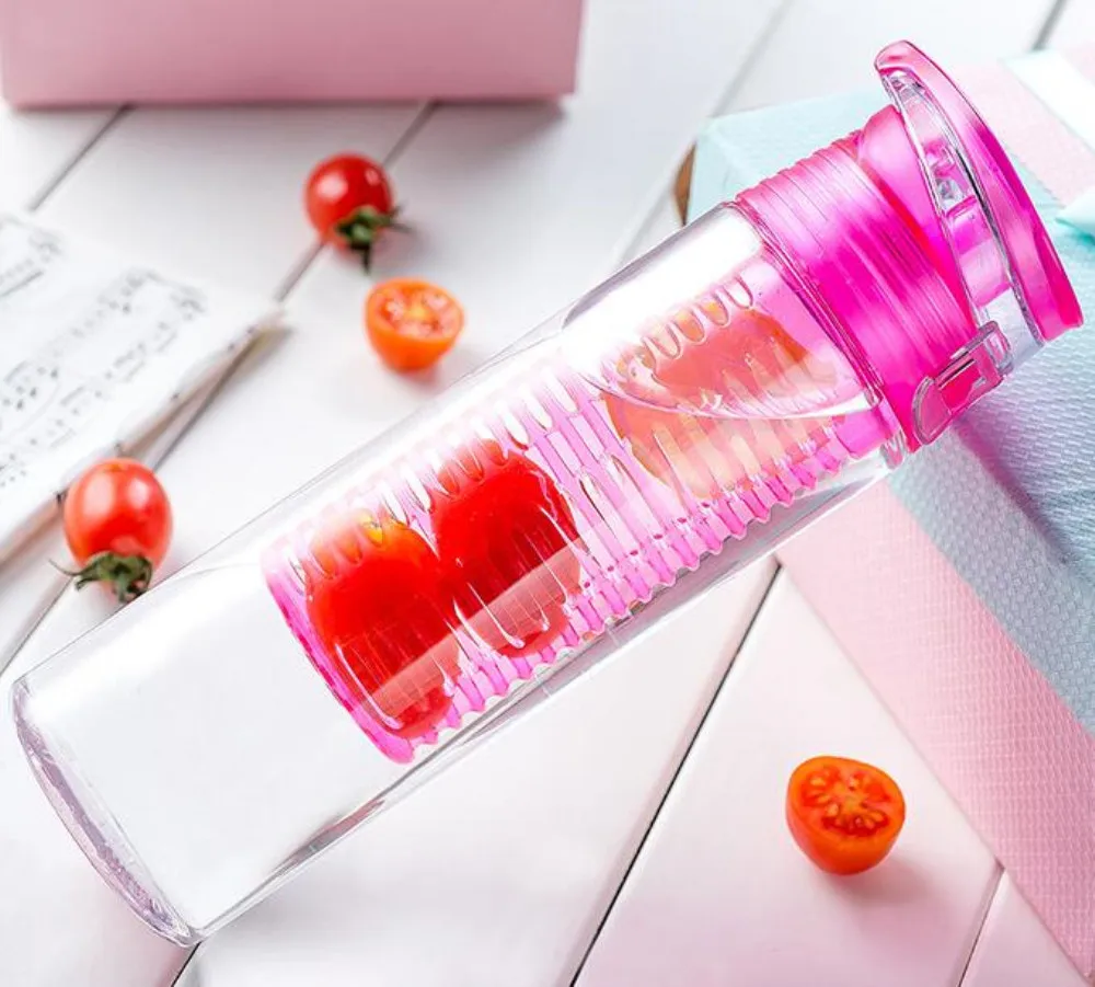 700ML Sport Citroensap Fles Draagbare Fruit Infusing Infuser Waterfles Camping Reisflessen